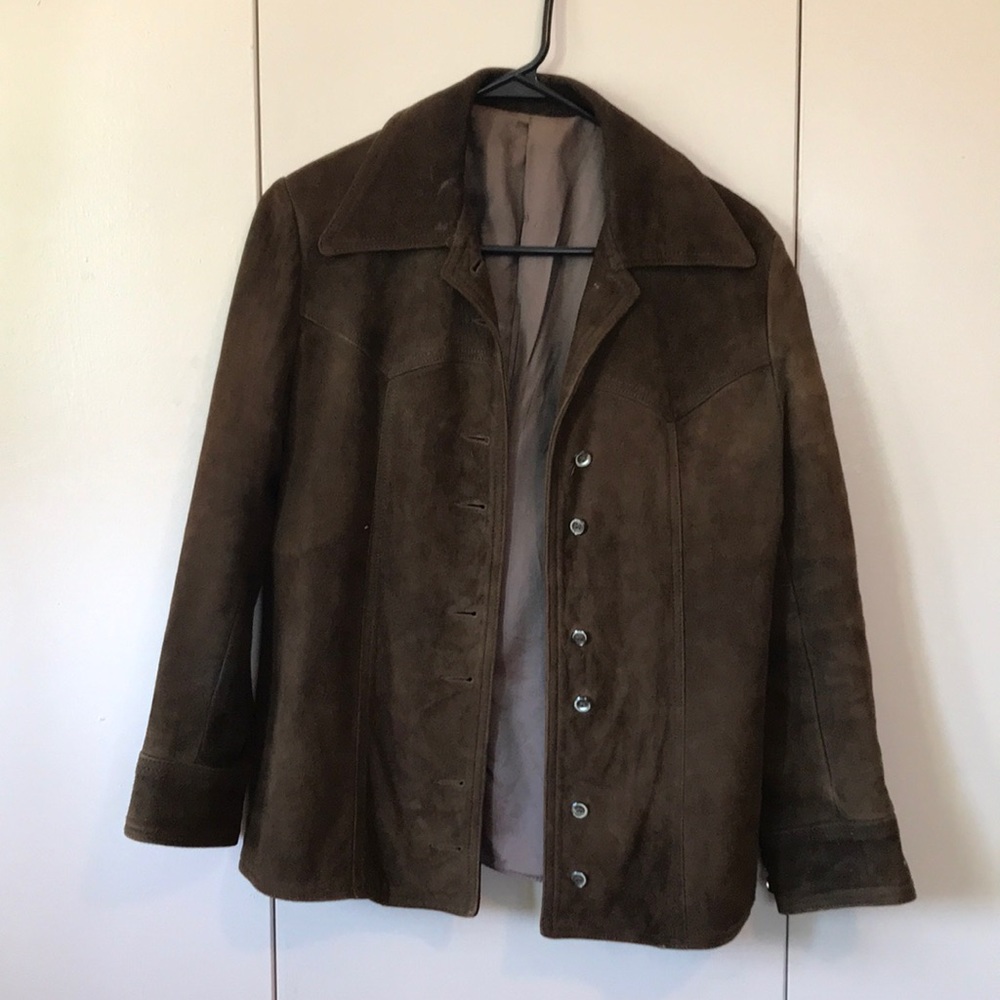 Suede western style shirt jacket